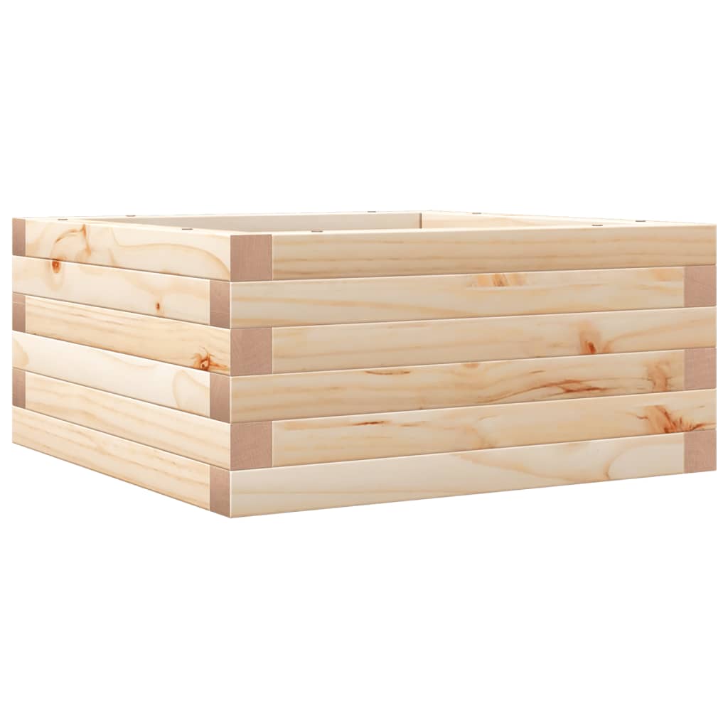 vidaXL Jardinera de madera maciza de pino 50x50x23 cm