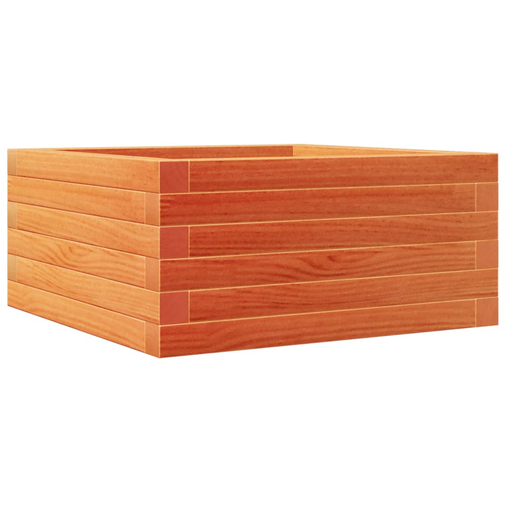 vidaXL Jardinera de madera maciza de pino marrón cera 50x50x23 cm