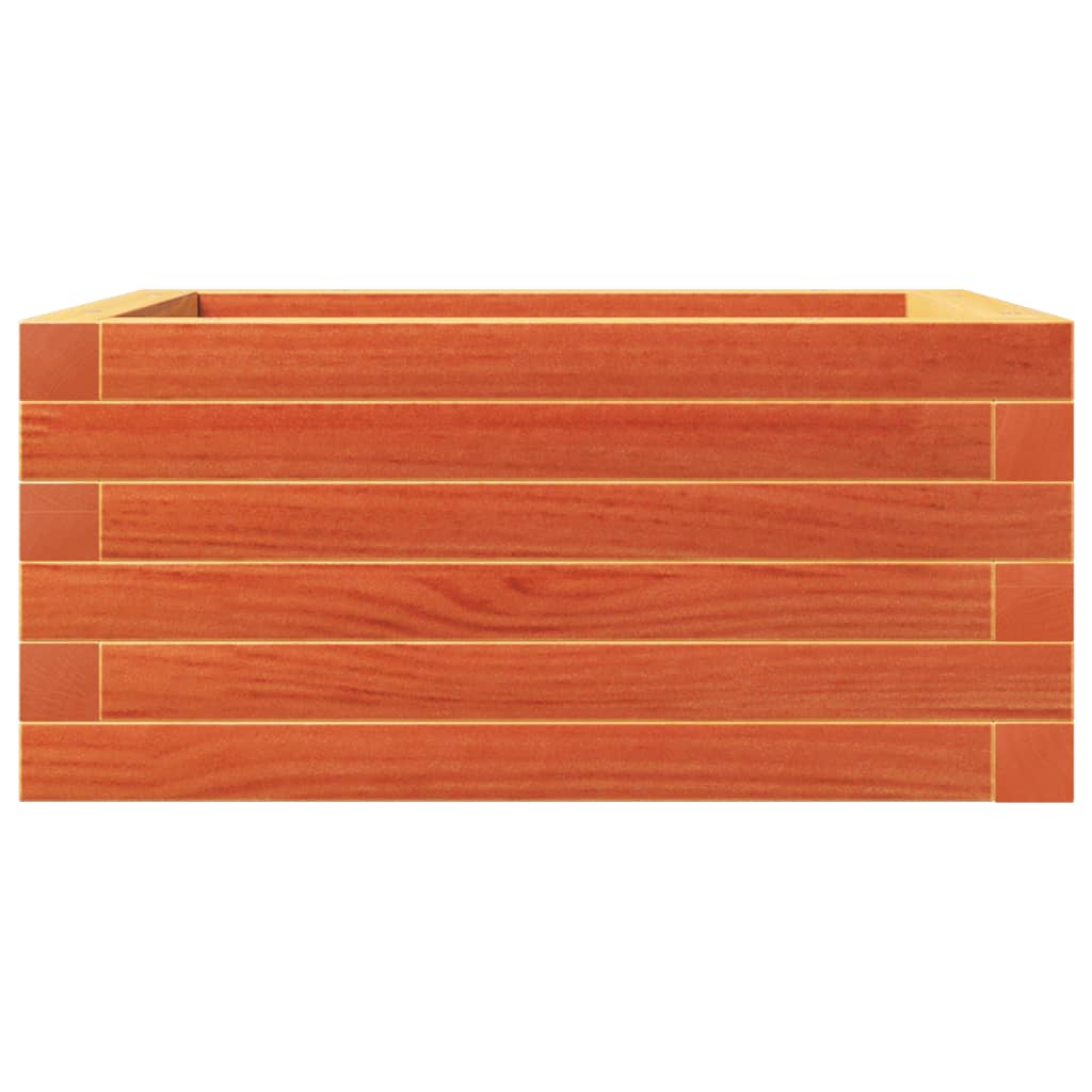 vidaXL Jardinera de madera maciza de pino marrón cera 50x50x23 cm