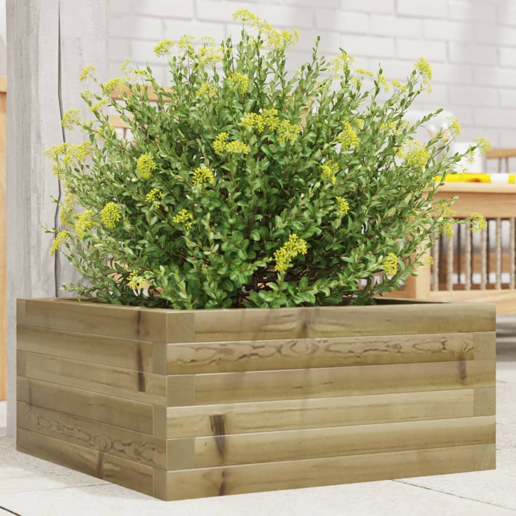 vidaXL Jardinera de madera de pino impregnada 50x50x23 cm