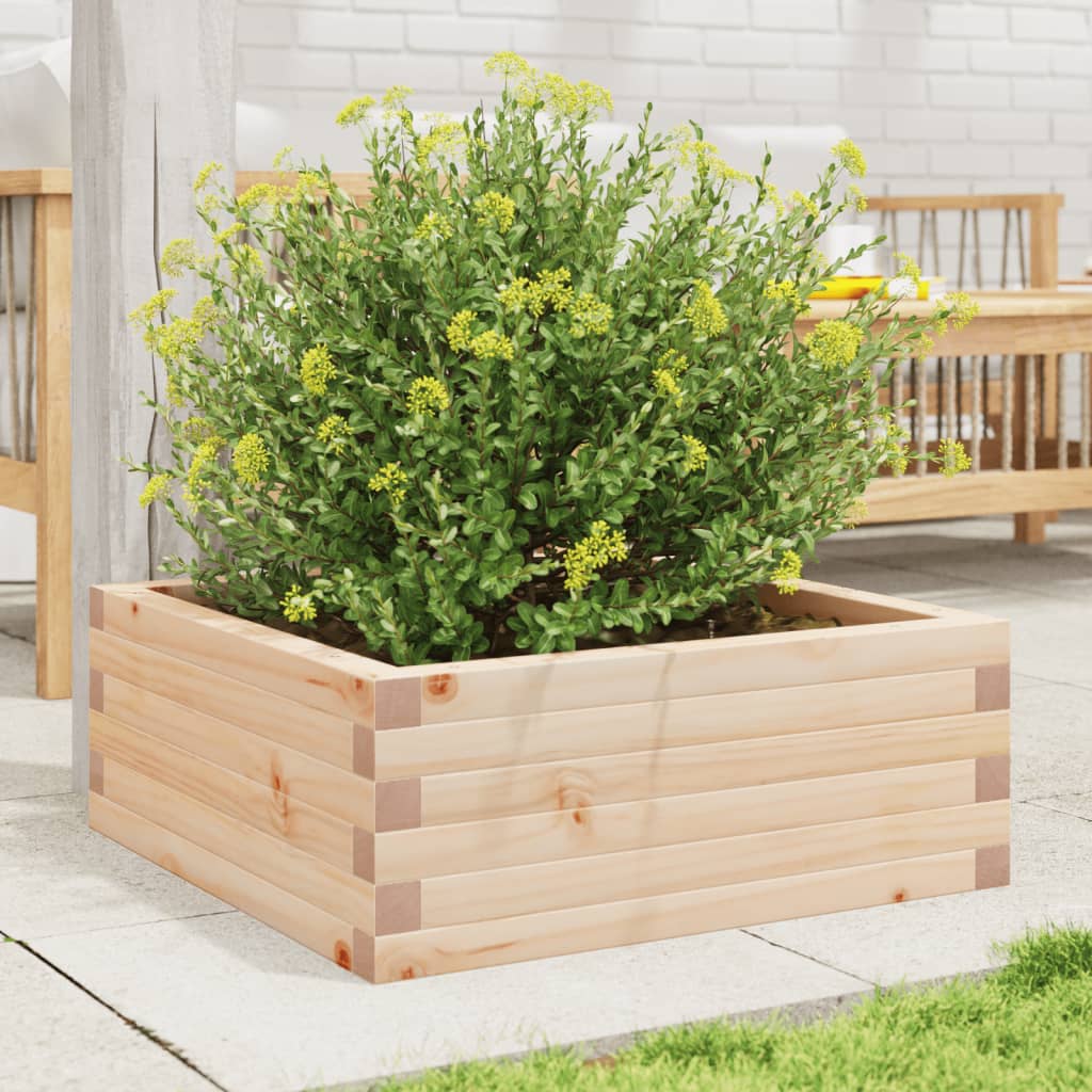 vidaXL Jardinera de madera maciza de pino 60x60x23 cm