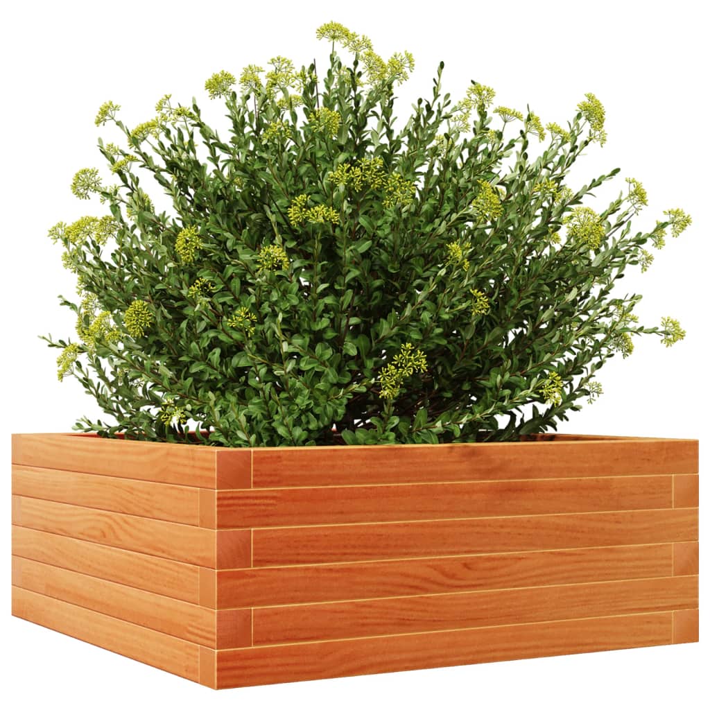 vidaXL Jardinera de madera maciza pino marrón cera 60x60x23 cm