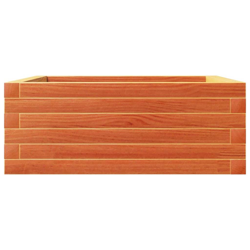 vidaXL Jardinera de madera maciza pino marrón cera 60x60x23 cm