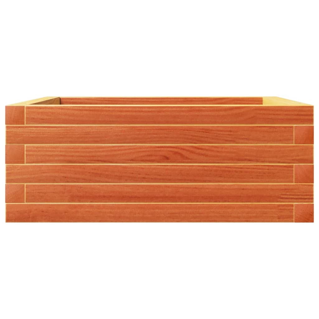 vidaXL Jardinera de madera maciza pino marrón cera 60x60x23 cm