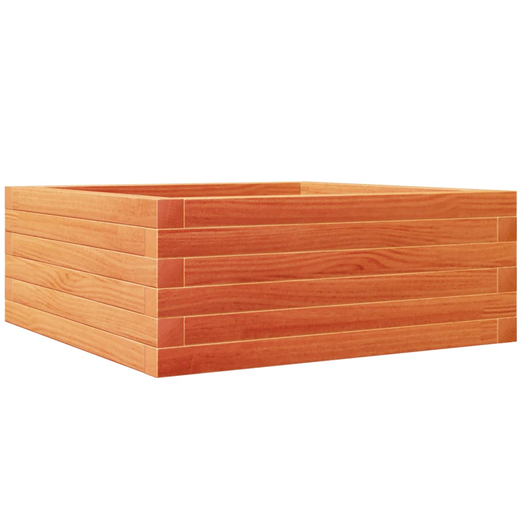 vidaXL Jardinera de madera maciza pino marrón cera 60x60x23 cm