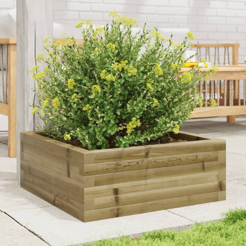 vidaXL Jardinera de madera de pino impregnada 60x60x23 cm