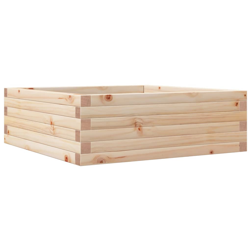 vidaXL Jardinera de madera maciza de pino 70x70x23 cm