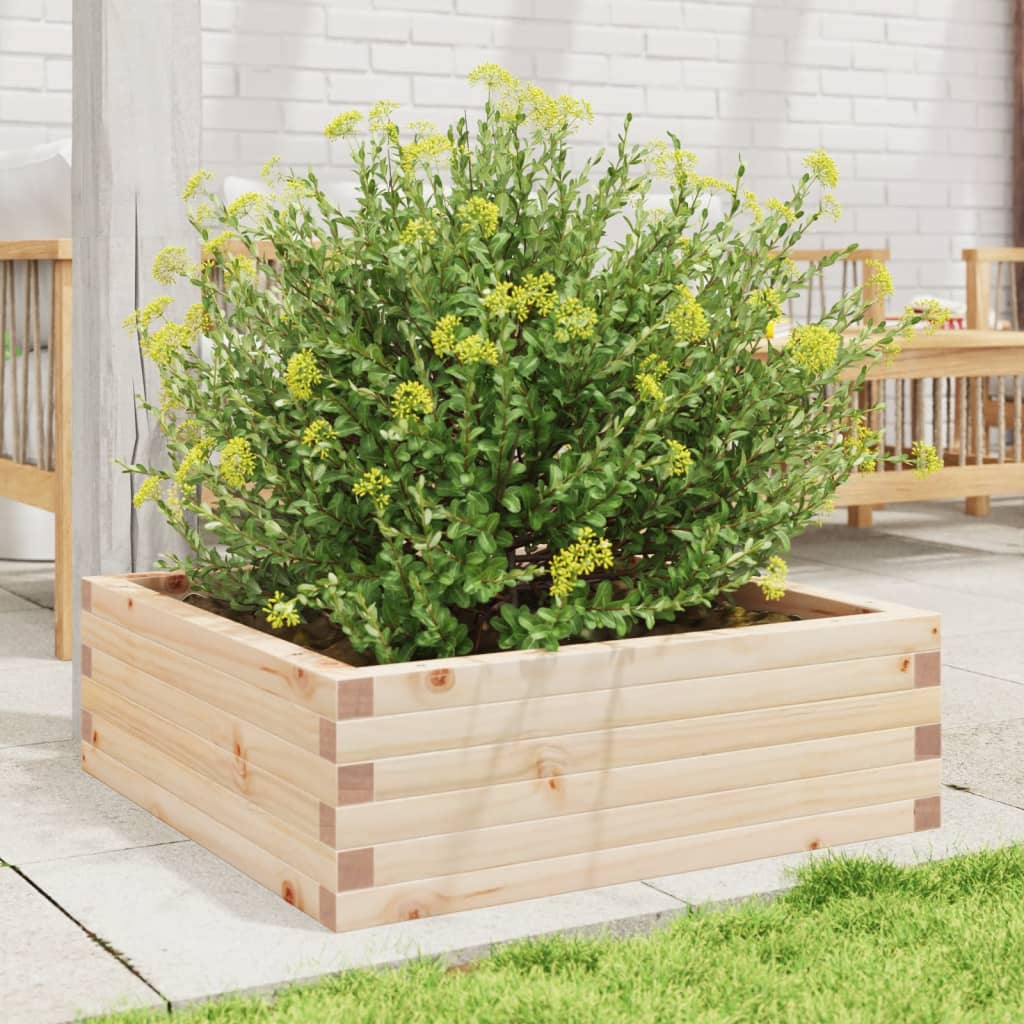 vidaXL Jardinera de madera maciza de pino 70x70x23 cm