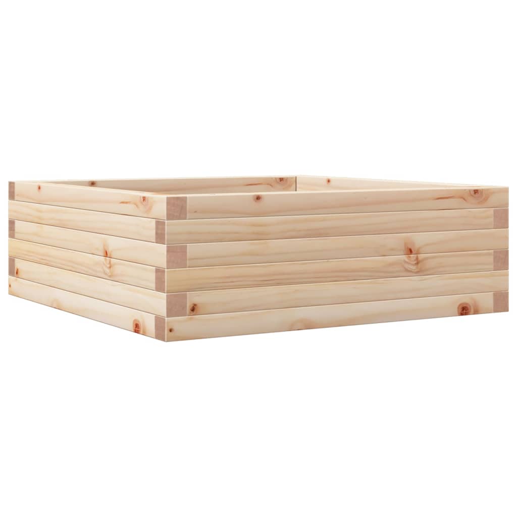 vidaXL Jardinera de madera maciza de pino 70x70x23 cm