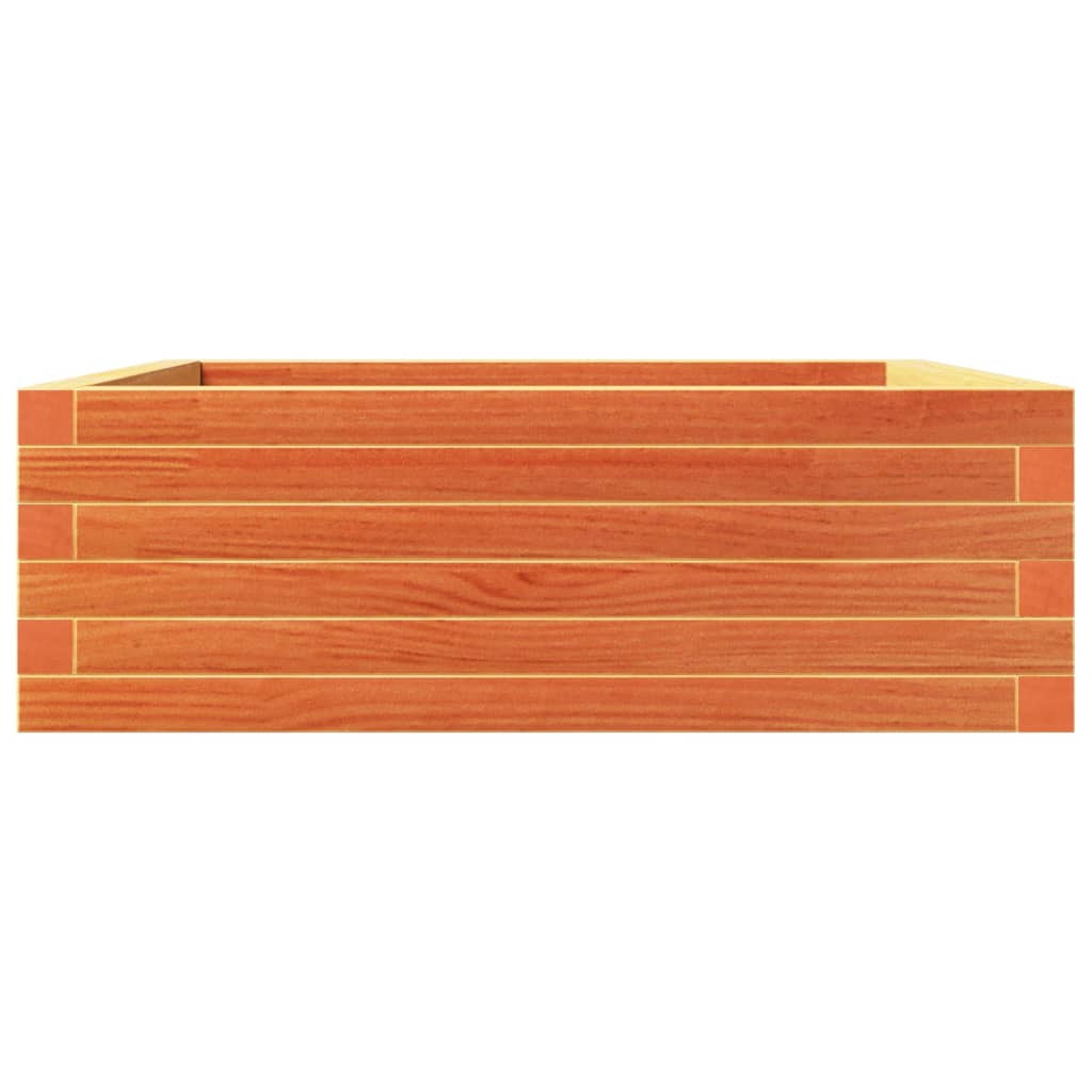 vidaXL Jardinera de madera maciza pino marrón cera 70x70x23 cm