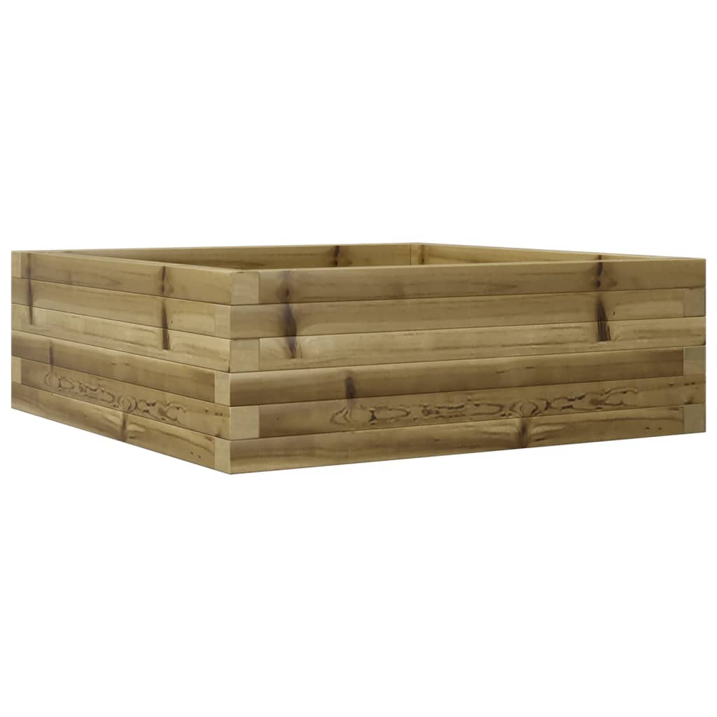 vidaXL Jardinera de madera de pino impregnada 70x70x23 cm