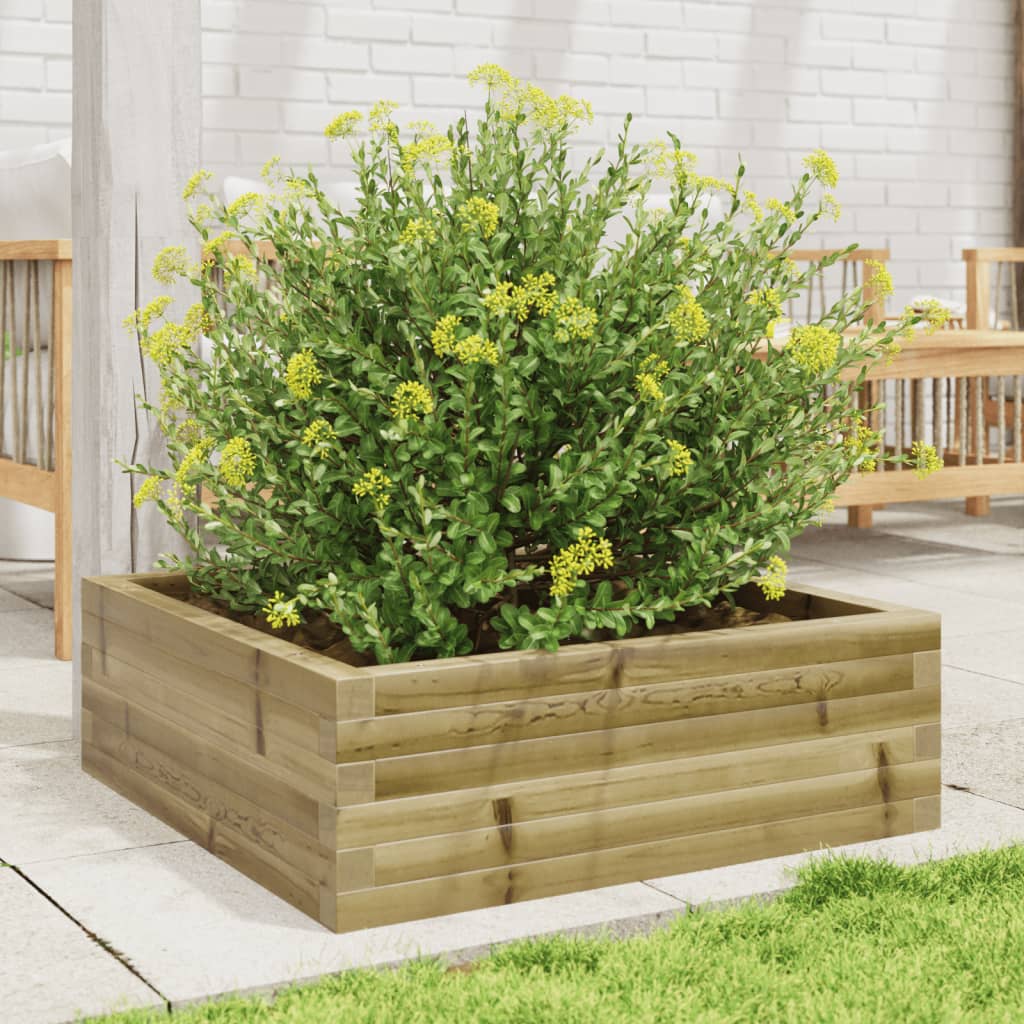 vidaXL Jardinera de madera de pino impregnada 70x70x23 cm