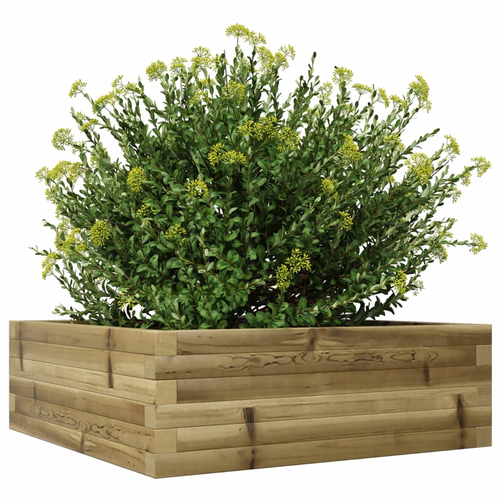 vidaXL Jardinera de madera de pino impregnada 70x70x23 cm