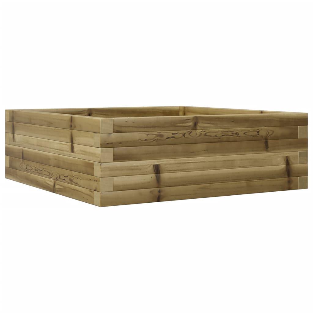 vidaXL Jardinera de madera de pino impregnada 70x70x23 cm