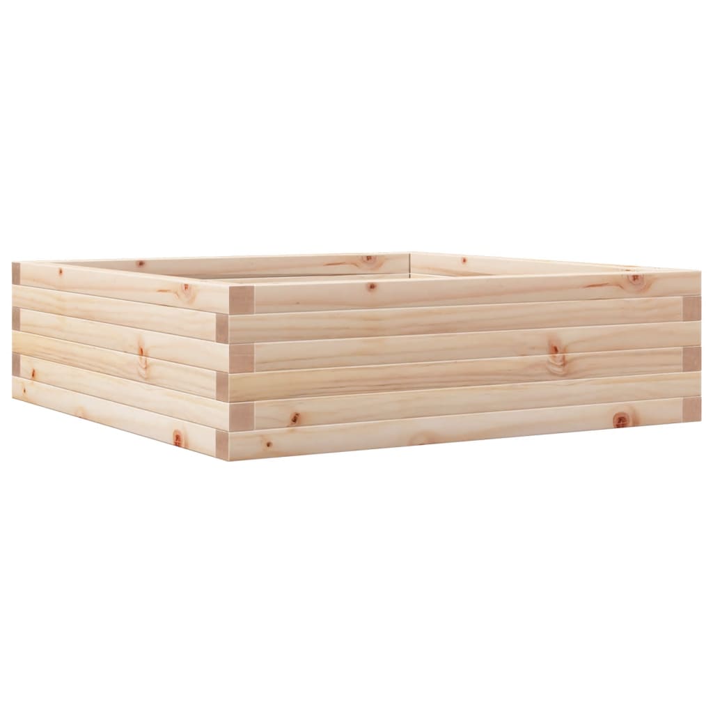 vidaXL Jardinera de madera maciza de pino 80x80x23 cm