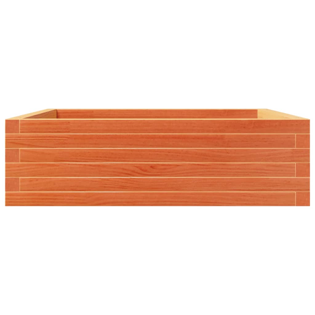 vidaXL Jardinera de madera maciza pino marrón cera 80x80x23 cm