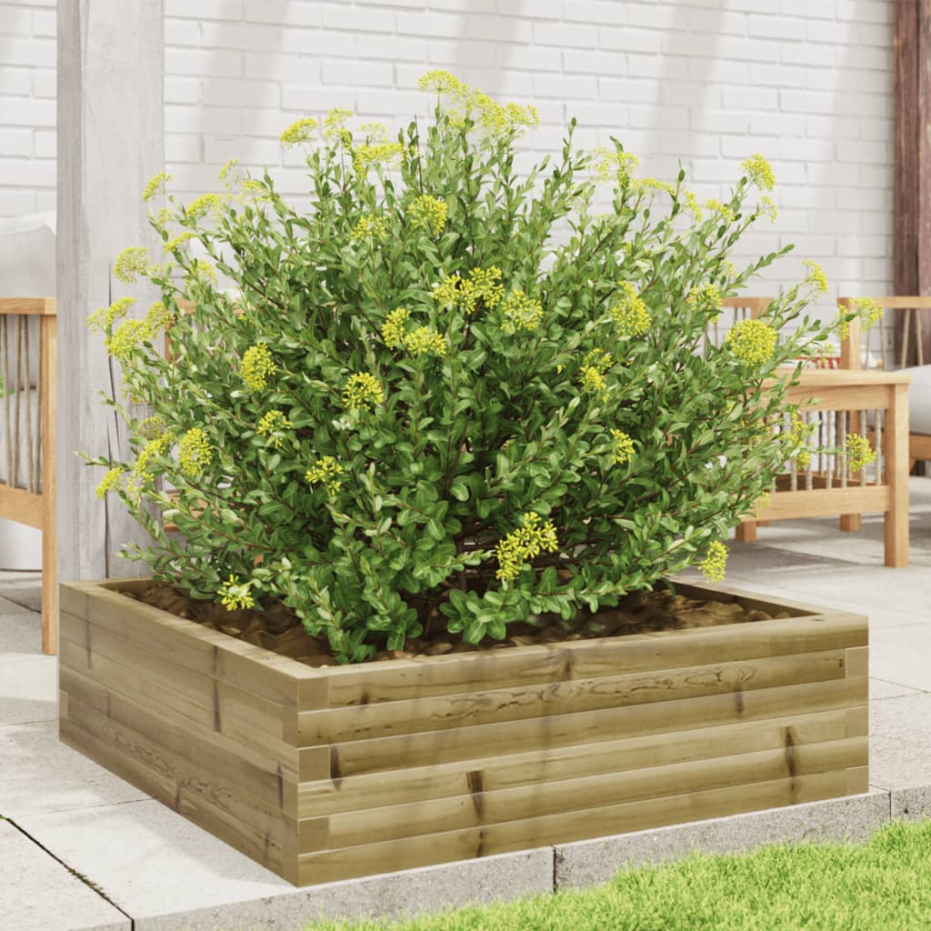 vidaXL Jardinera de madera de pino impregnada 80x80x23 cm