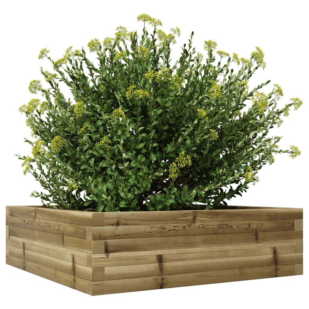 vidaXL Jardinera de madera de pino impregnada 80x80x23 cm