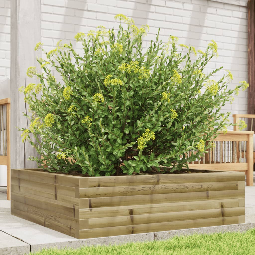 vidaXL Jardinera de madera de pino impregnada 80x80x23 cm