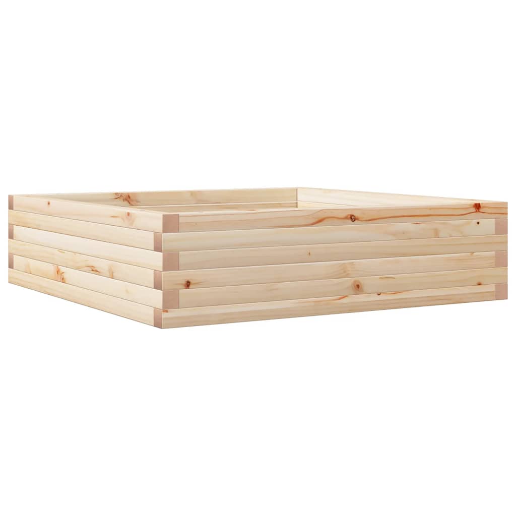 vidaXL Jardinera de madera maciza de pino 90x90x23 cm