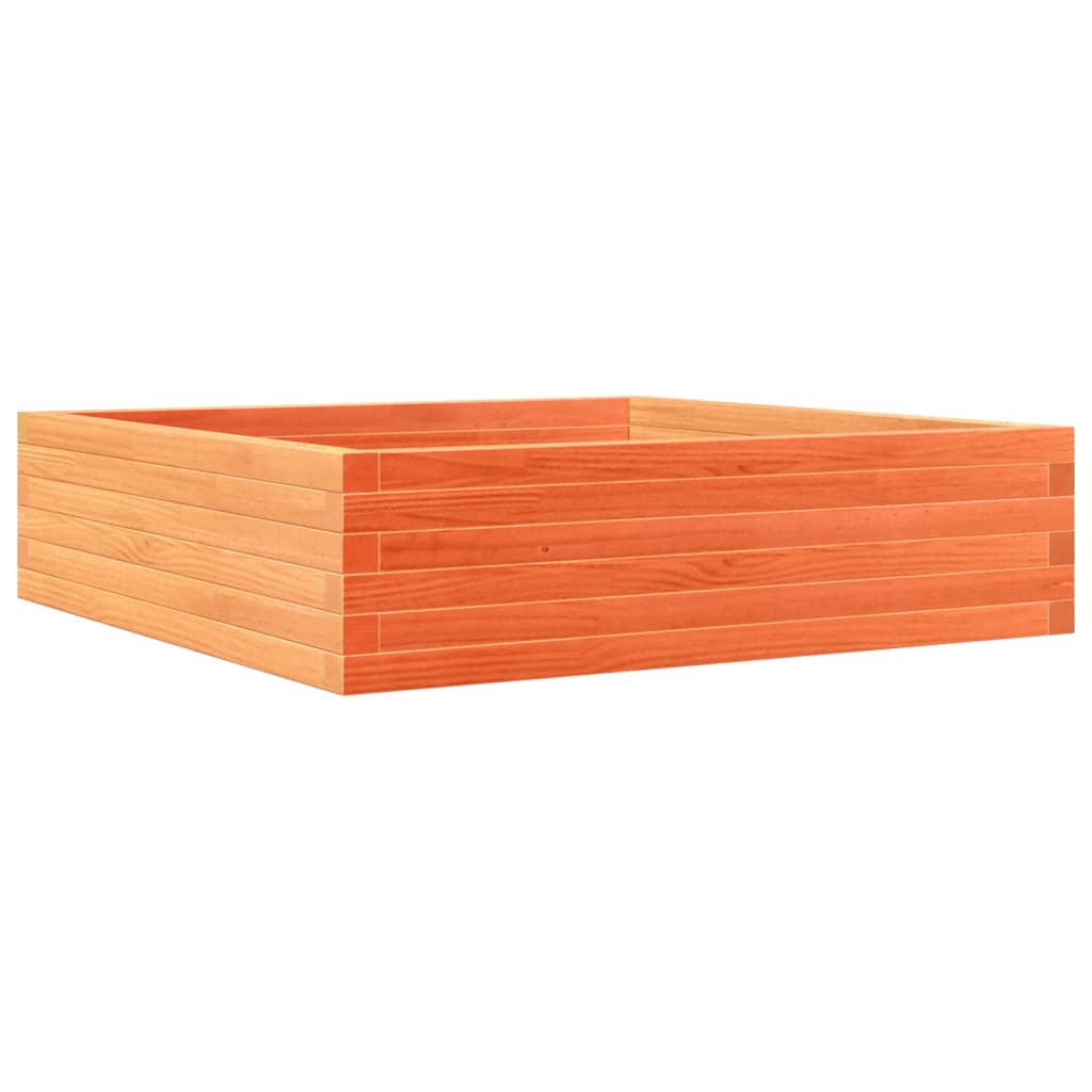 vidaXL Jardinera de madera maciza pino marrón cera 90x90x23 cm