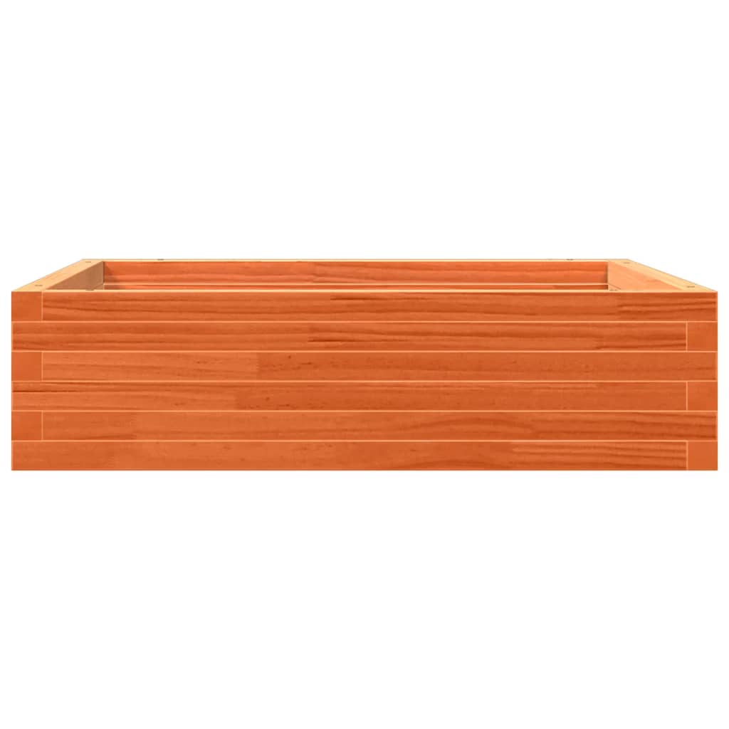 vidaXL Jardinera de madera maciza pino marrón cera 90x90x23 cm