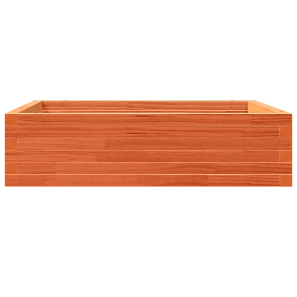 vidaXL Jardinera de madera maciza pino marrón cera 90x90x23 cm