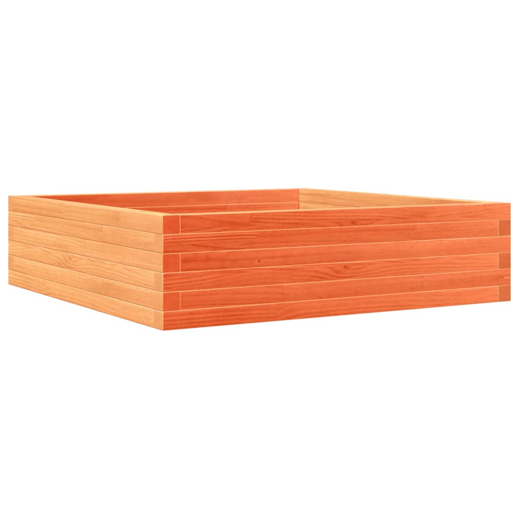 vidaXL Jardinera de madera maciza pino marrón cera 90x90x23 cm