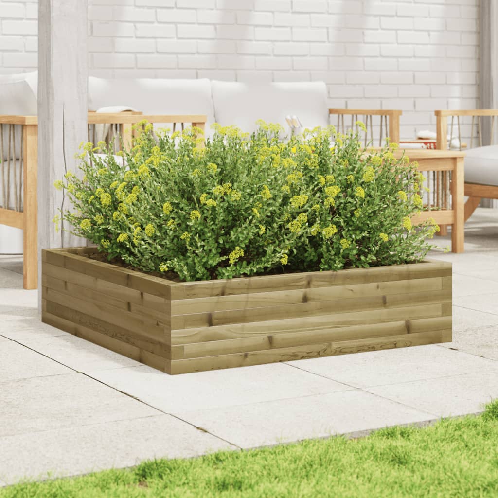 vidaXL Jardinera de madera de pino impregnada 90x90x23 cm