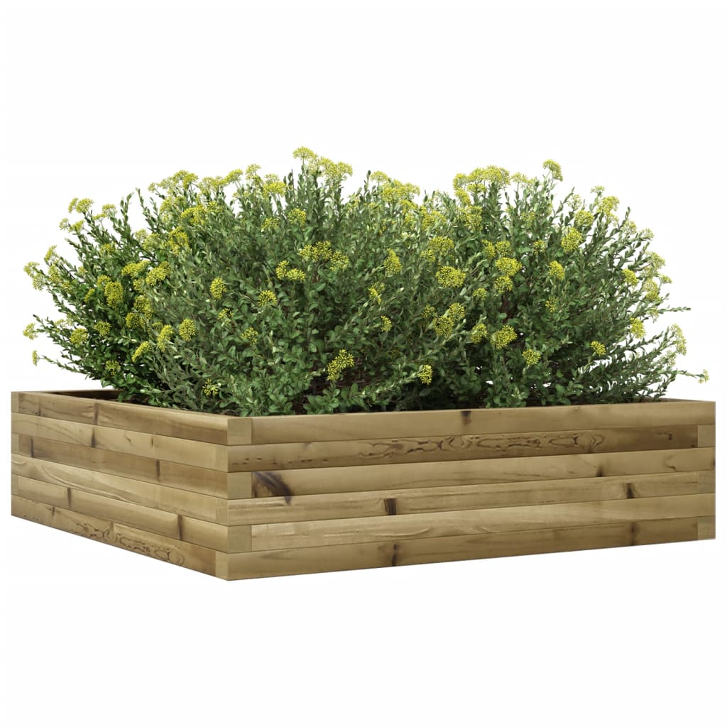 vidaXL Jardinera de madera de pino impregnada 90x90x23 cm