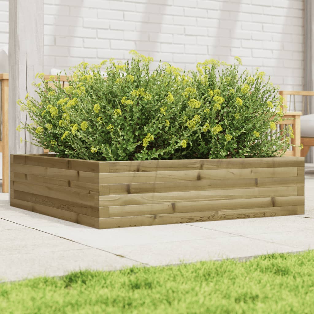 vidaXL Jardinera de madera de pino impregnada 90x90x23 cm