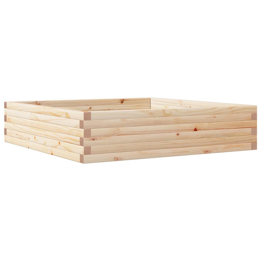 vidaXL Jardinera de madera maciza de pino 100x100x23 cm