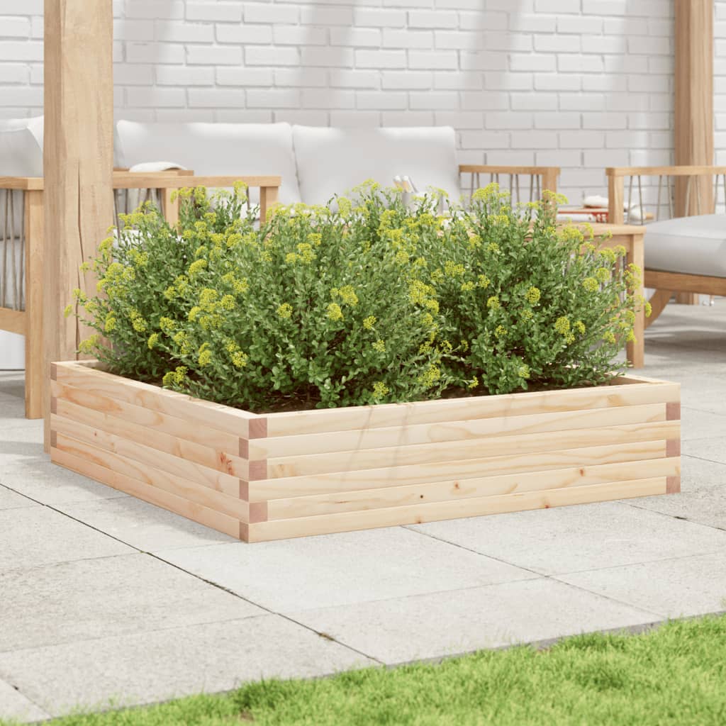 vidaXL Jardinera de madera maciza de pino 100x100x23 cm