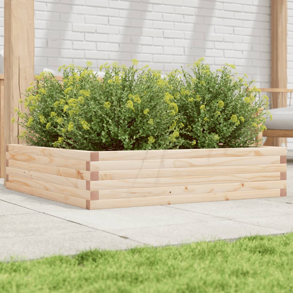 vidaXL Jardinera de madera maciza de pino 100x100x23 cm