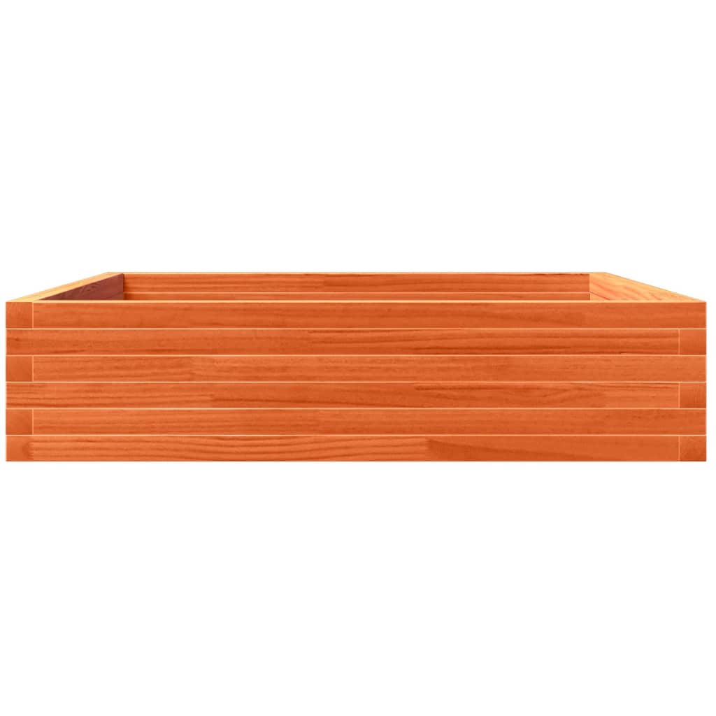 vidaXL Jardinera de madera maciza de pino marrón cera 100x100x23 cm