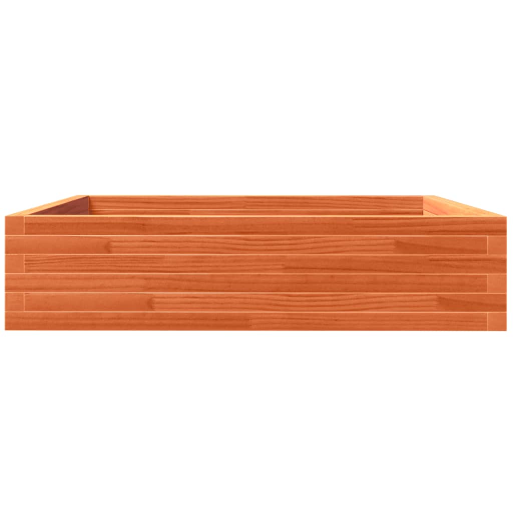 vidaXL Jardinera de madera maciza de pino marrón cera 100x100x23 cm