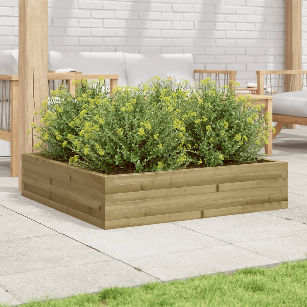 vidaXL Jardinera madera de pino impregnada 100x100x23 cm