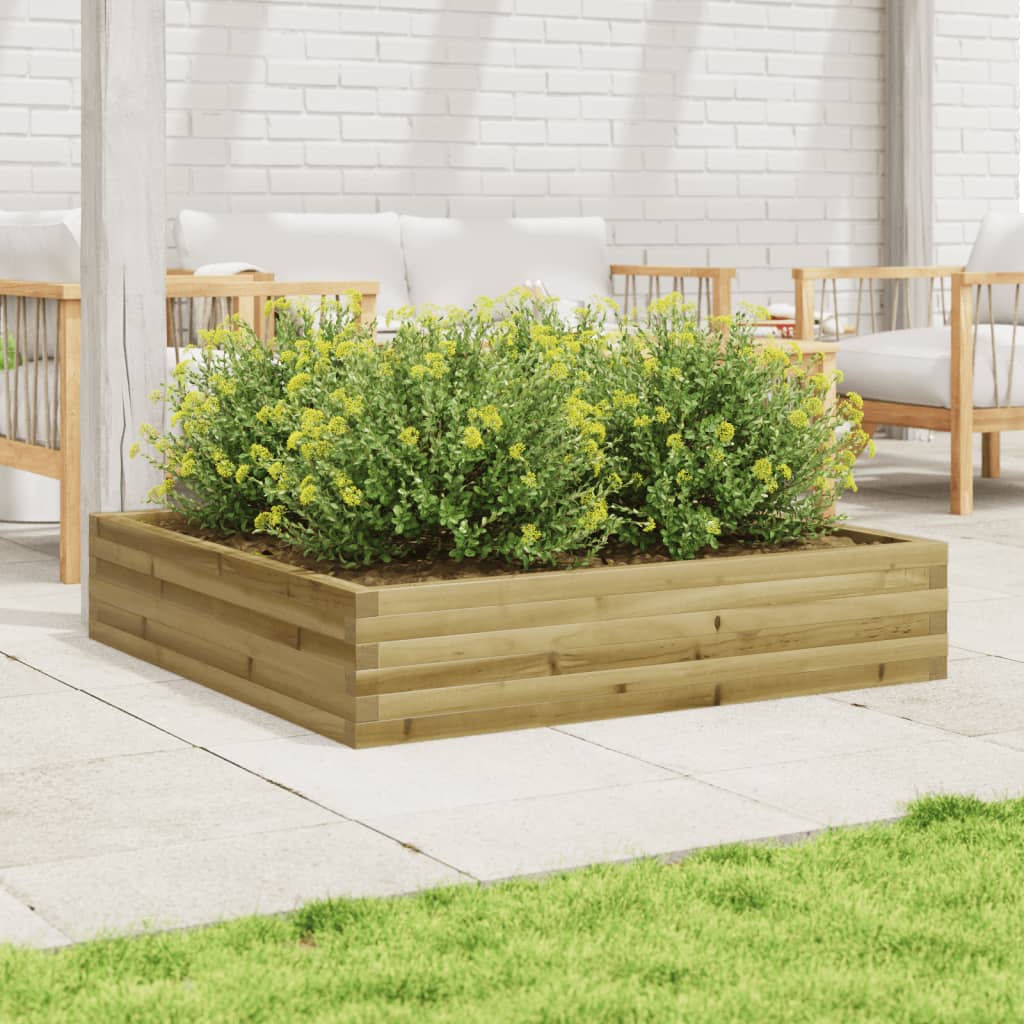 vidaXL Jardinera de madera de pino impregnada 110x110x23 cm