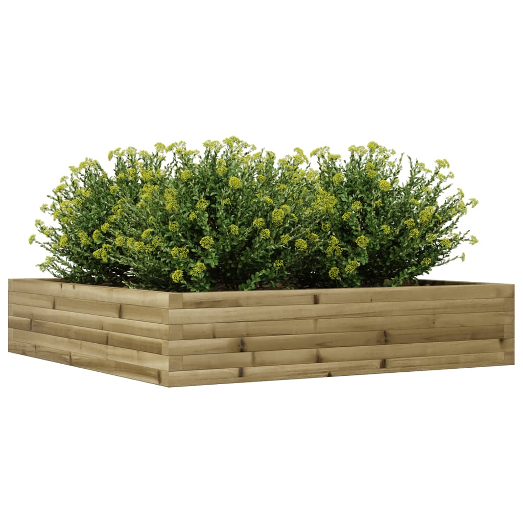 vidaXL Jardinera de madera de pino impregnada 110x110x23 cm