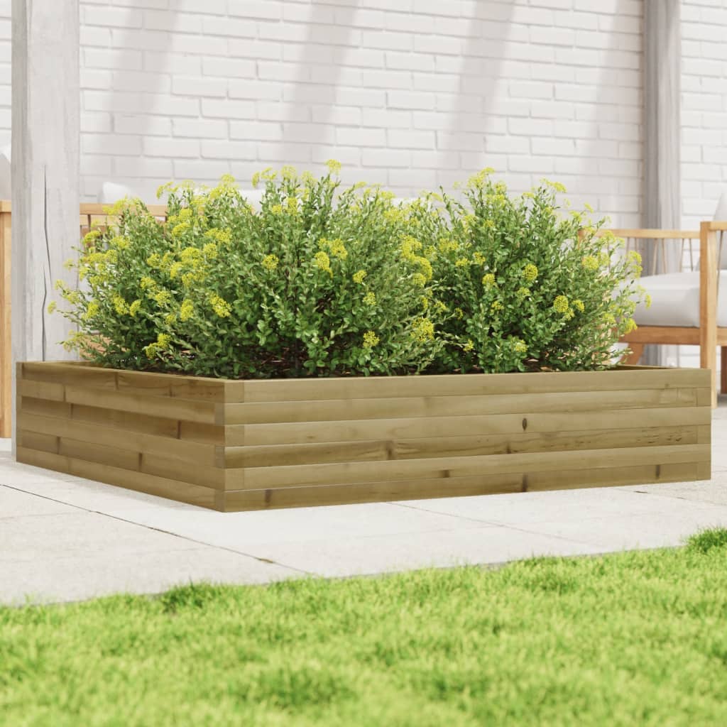 vidaXL Jardinera de madera de pino impregnada 110x110x23 cm