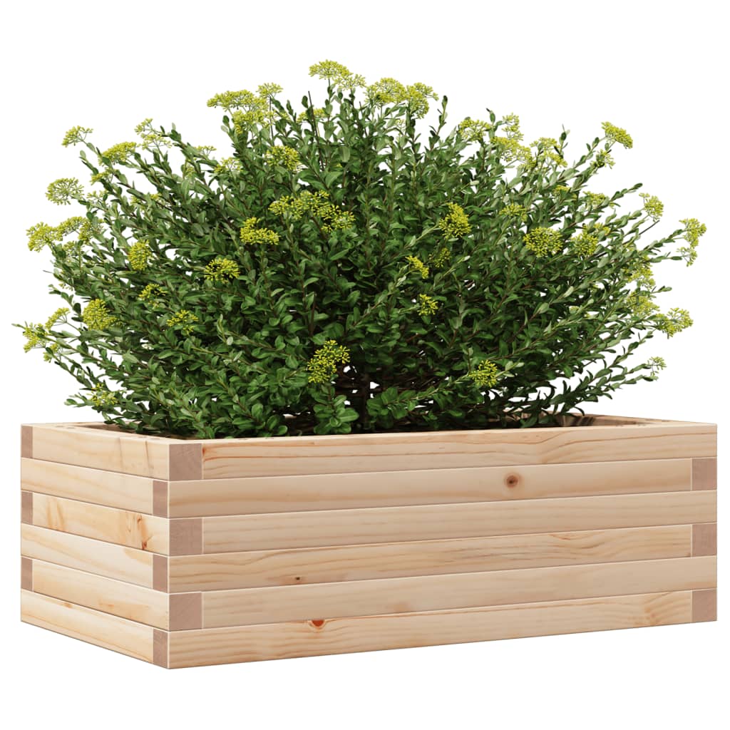 vidaXL Jardinera de madera maciza de pino 70x40x23 cm