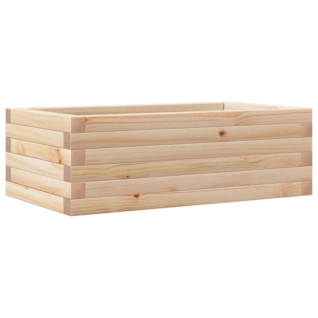 vidaXL Jardinera de madera maciza de pino 70x40x23 cm