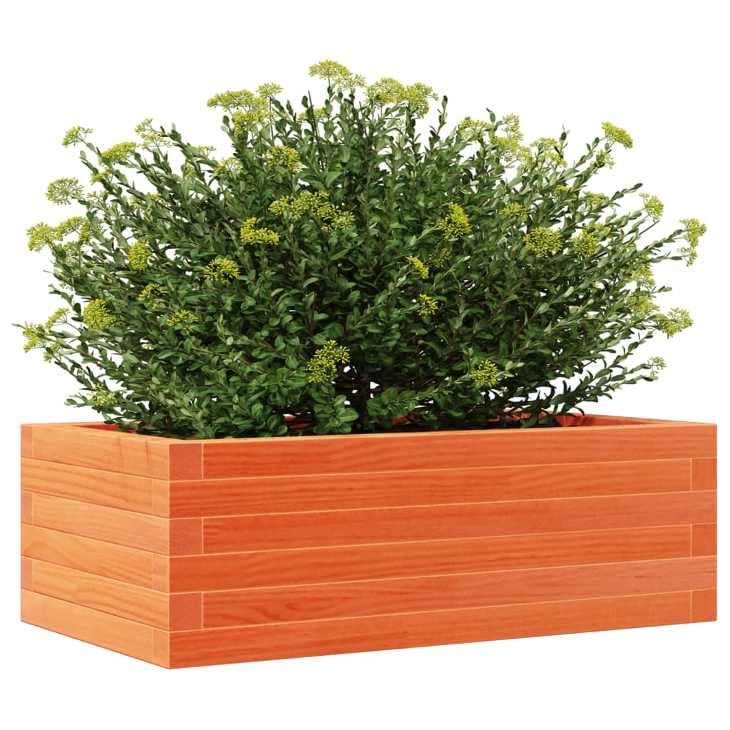 vidaXL Jardinera de madera maciza pino marrón cera 70x40x23 cm