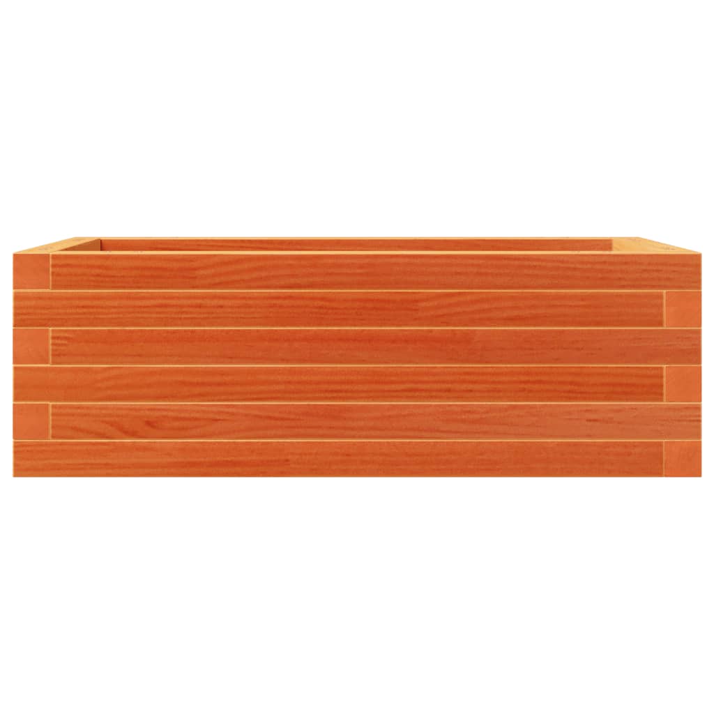 vidaXL Jardinera de madera maciza pino marrón cera 70x40x23 cm