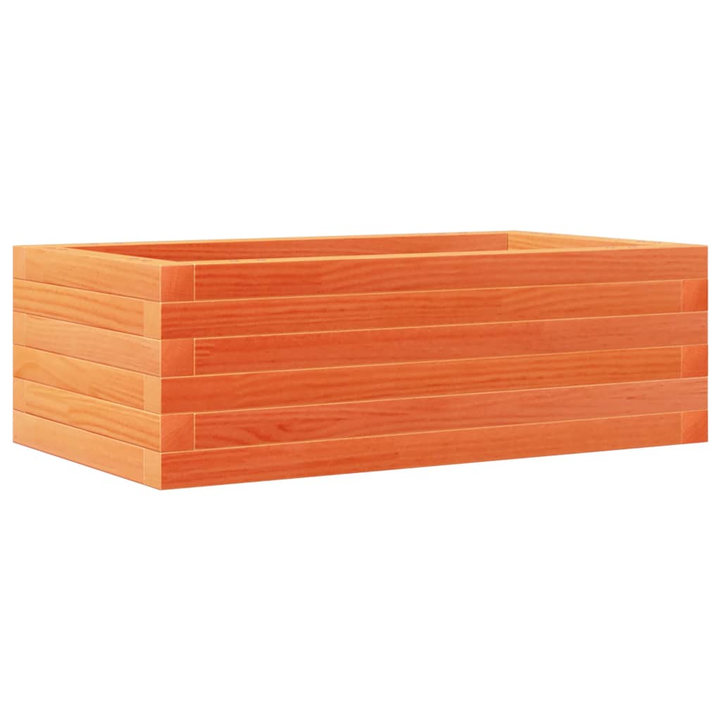 vidaXL Jardinera de madera maciza pino marrón cera 70x40x23 cm