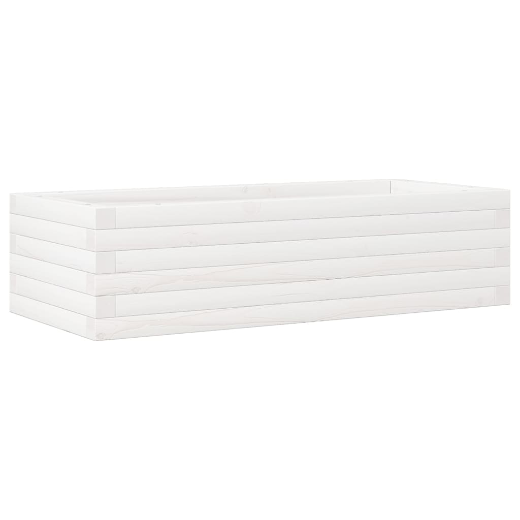 vidaXL Jardinera de madera maciza de pino blanco 90x40x23 cm