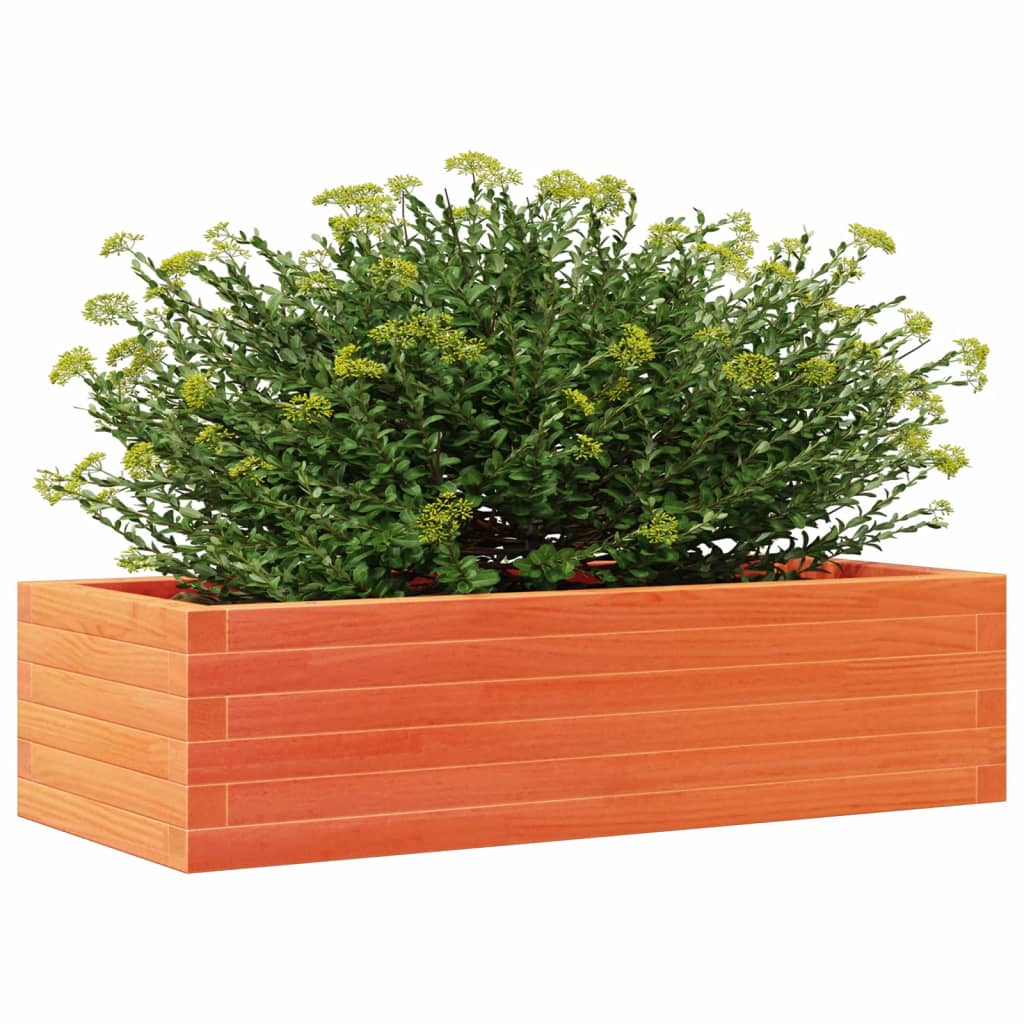 vidaXL Jardinera de madera maciza pino marrón cera 90x40x23 cm