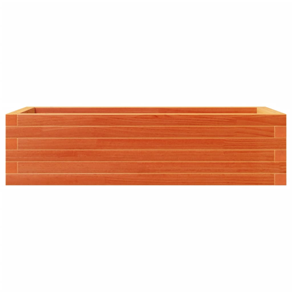 vidaXL Jardinera de madera maciza pino marrón cera 90x40x23 cm