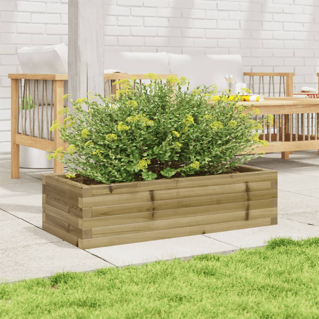 vidaXL Jardinera de madera de pino impregnada 90x40x23 cm