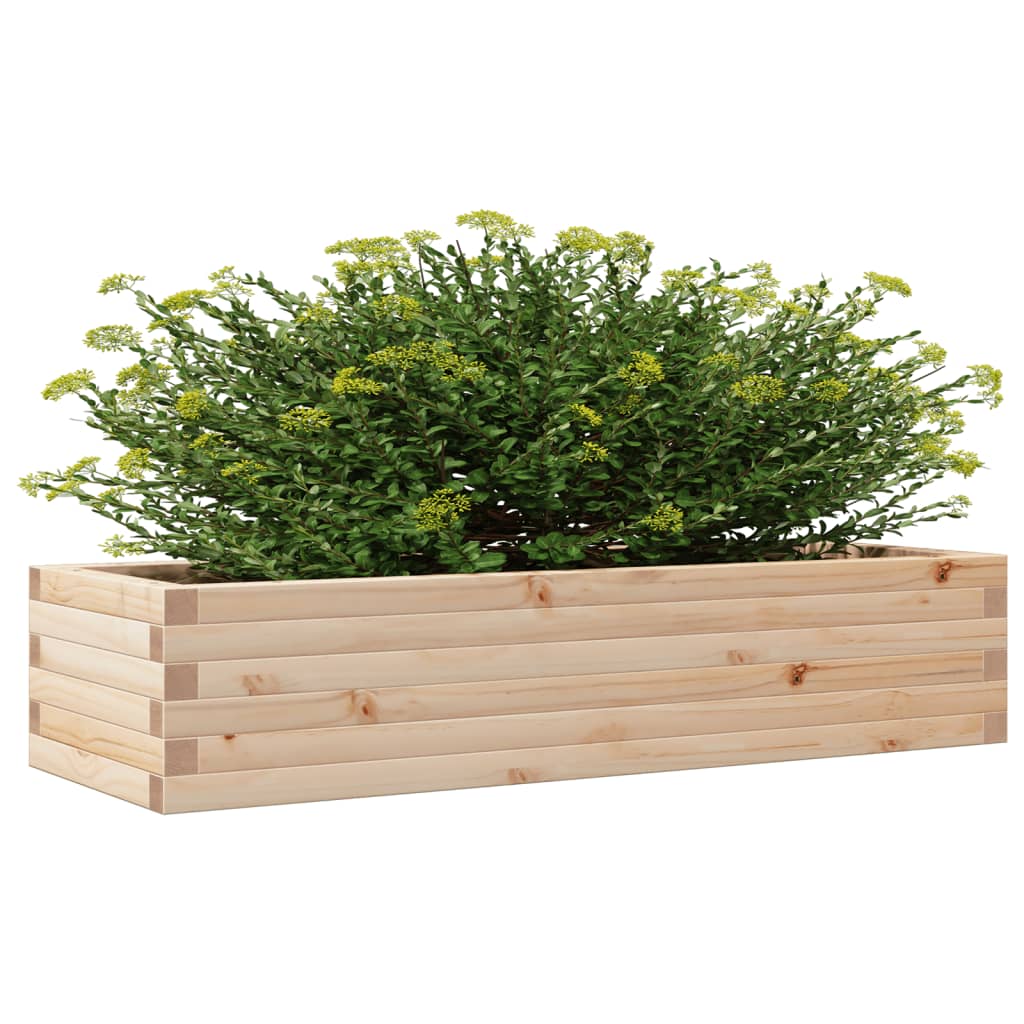 vidaXL Jardinera de madera maciza de pino 110x40x23 cm